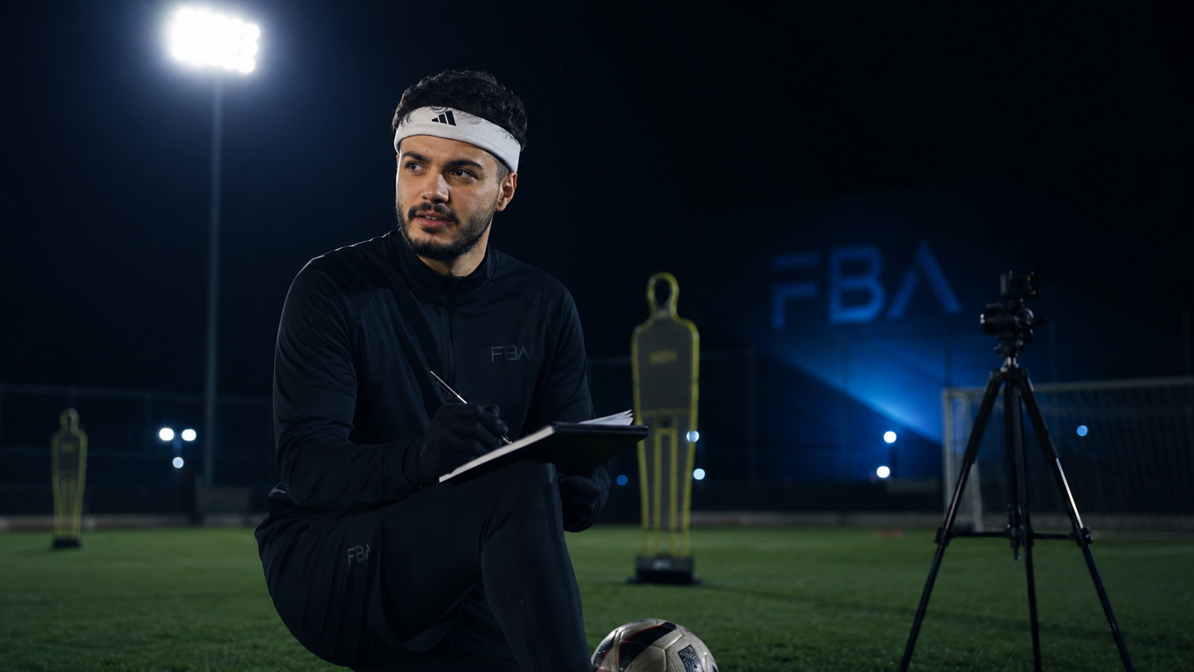بشار أثناء تجهيز محتوى أكاديمية FBA